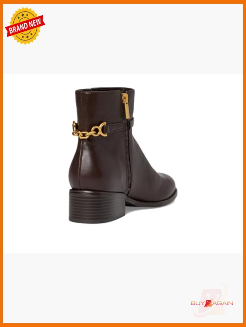 Faux Leather Ankle Booties with Block Heel and Zip Closure - Picture 5 of 7